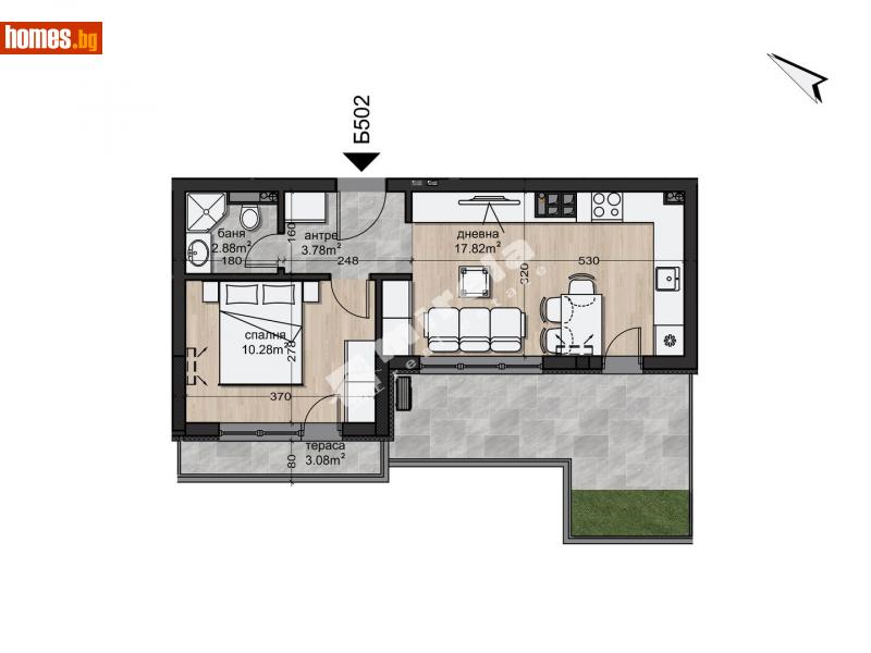 Двустаен, 55m² - Жк. Овча Купел, София - Апартамент за продажба - МИРЕЛА - 110911488