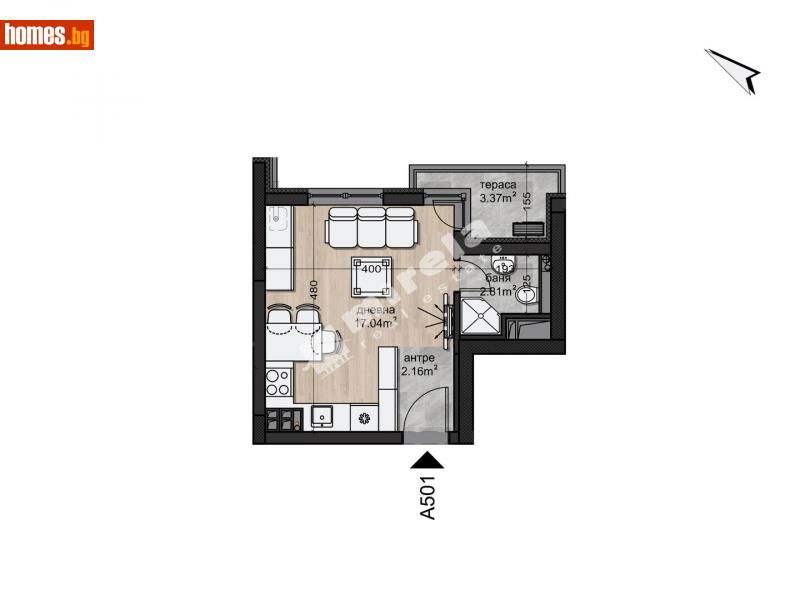 Едностаен, 35m² - Жк. Овча Купел, София - Апартамент за продажба - МИРЕЛА - 110911508