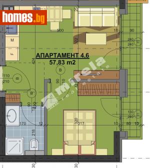 Двустаен, 58m² - Апартамент за продажба - 110942544