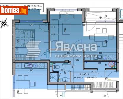 Двустаен, 86m² - Апартамент за продажба - 110974001