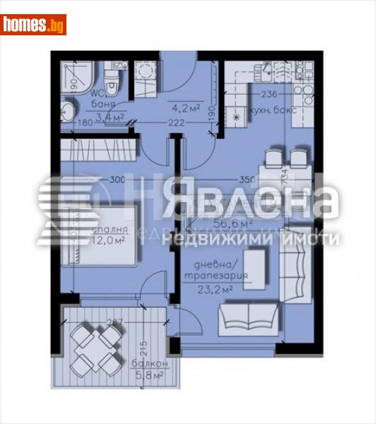 Двустаен, 65m² - Кв. Бояна, София - Апартамент за продажба - ЯВЛЕНА - 111018563