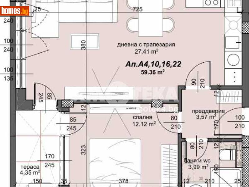 Двустаен, 71m² - Жк. Тракия, Пловдив - Апартамент за продажба - ИМОТЕКА АД - 111033786