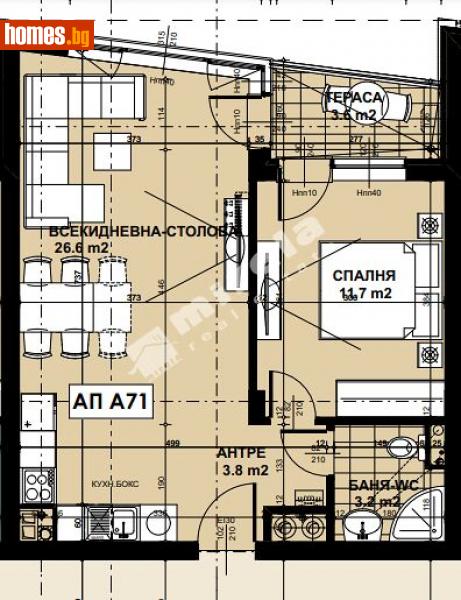 Двустаен, 69m² - Кв. Кръстова Вада, София - Апартамент за продажба - МИРЕЛА - 111050035