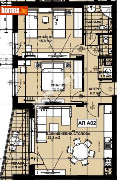 Тристаен, 105m² - Кв. Кръстова Вада, София - Апартамент за продажба - МИРЕЛА - 111050100