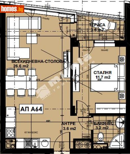 Двустаен, 69m² - Кв. Кръстова Вада, София - Апартамент за продажба - МИРЕЛА - 111050121