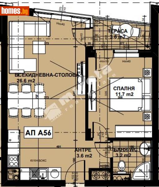 Двустаен, 69m² - Кв. Кръстова Вада, София - Апартамент за продажба - МИРЕЛА - 111050142