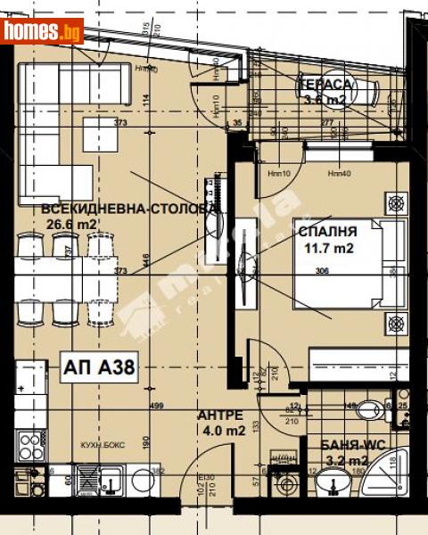 Двустаен, 69m² - Кв. Кръстова Вада, София - Апартамент за продажба - МИРЕЛА - 111050184