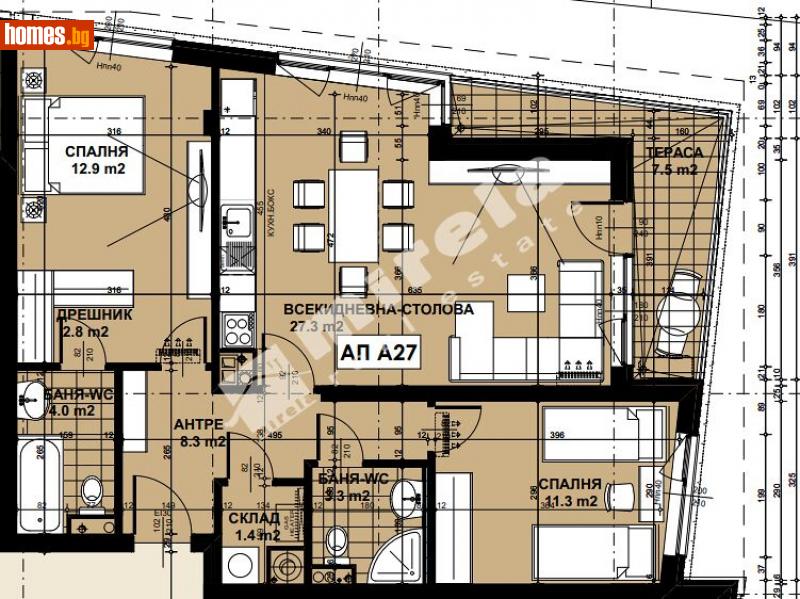 Тристаен, 113m² - Кв. Кръстова Вада, София - Апартамент за продажба - МИРЕЛА - 111050191