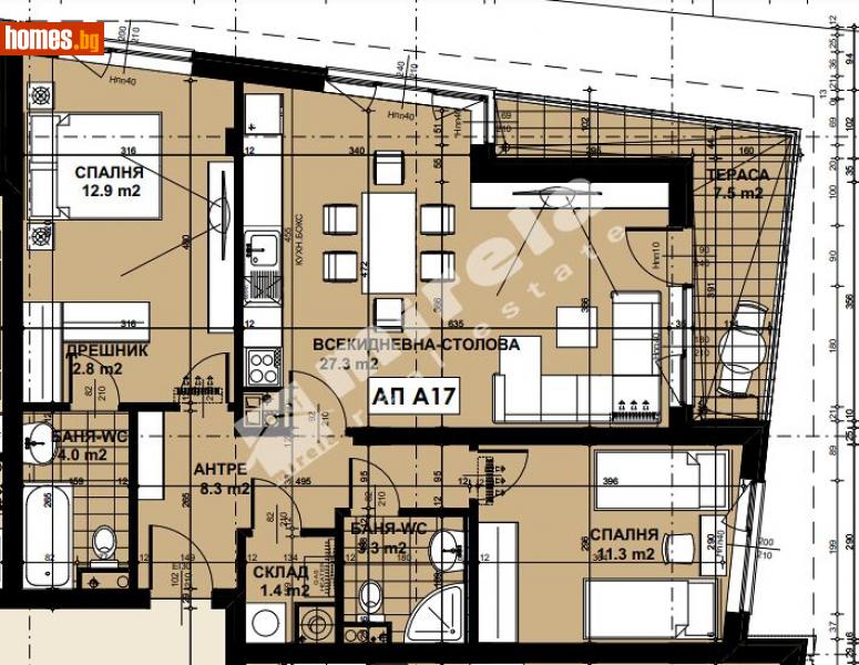 Тристаен, 113m² - Кв. Кръстова Вада, София - Апартамент за продажба - МИРЕЛА - 111050212