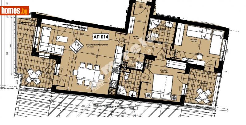 Тристаен, 124m² - Кв. Кръстова Вада, София - Апартамент за продажба - МИРЕЛА - 111050262