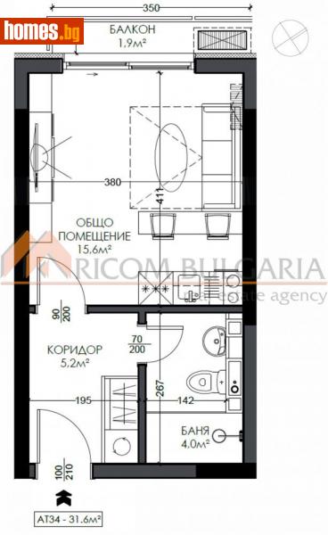 Едностаен, 38m² - Кв. Виница, Варна - Апартамент за продажба - РИКОМ БЪЛГАРИЯ ЕООД - 111053716