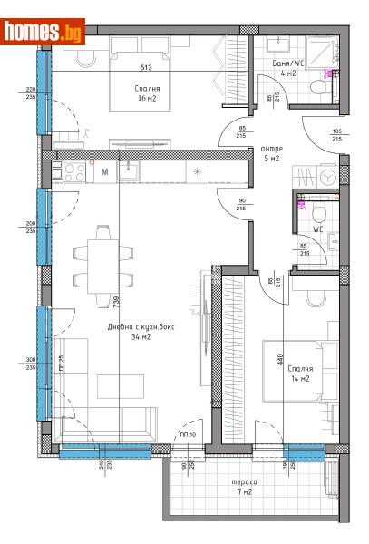 Тристаен, 113m² - Кв. Остромила, Пловдив - Апартамент за продажба - КОНДОР НЕДВИЖИМИ ИМОТИ - 111111848