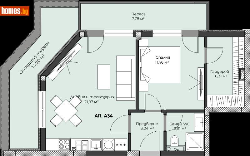 Двустаен, 77m² - Жк. Христо Смирненски, Пловдив - Апартамент за продажба - Deluxe Homes - 111136635