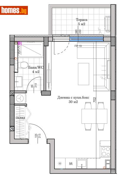 Едностаен, 53m² - Кв. Остромила, Пловдив - Апартамент за продажба - КОНДОР НЕДВИЖИМИ ИМОТИ - 111156485