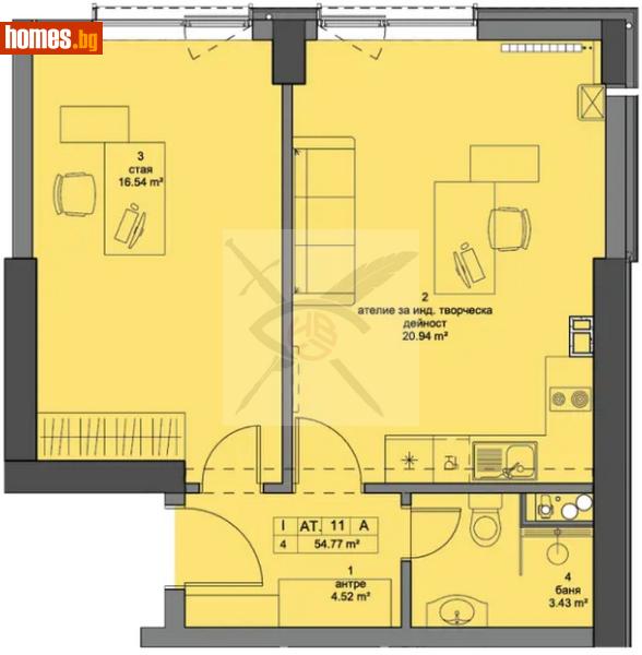 Двустаен, 64m² - Кв. Кръстова Вада, София - Апартамент за продажба - ЕКС НВД - 111156592