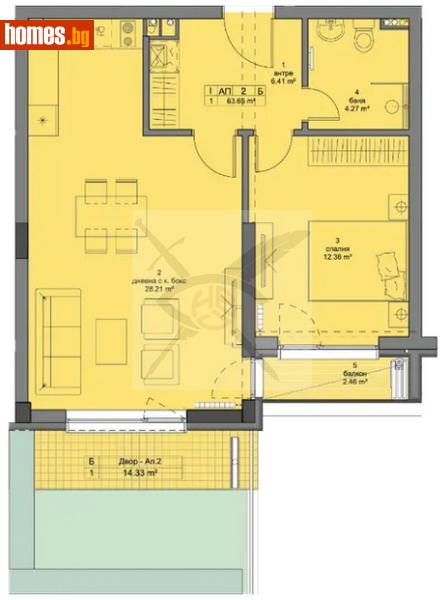 Двустаен, 75m² - Кв. Кръстова Вада, София - Апартамент за продажба - ЕКС НВД - 111156784