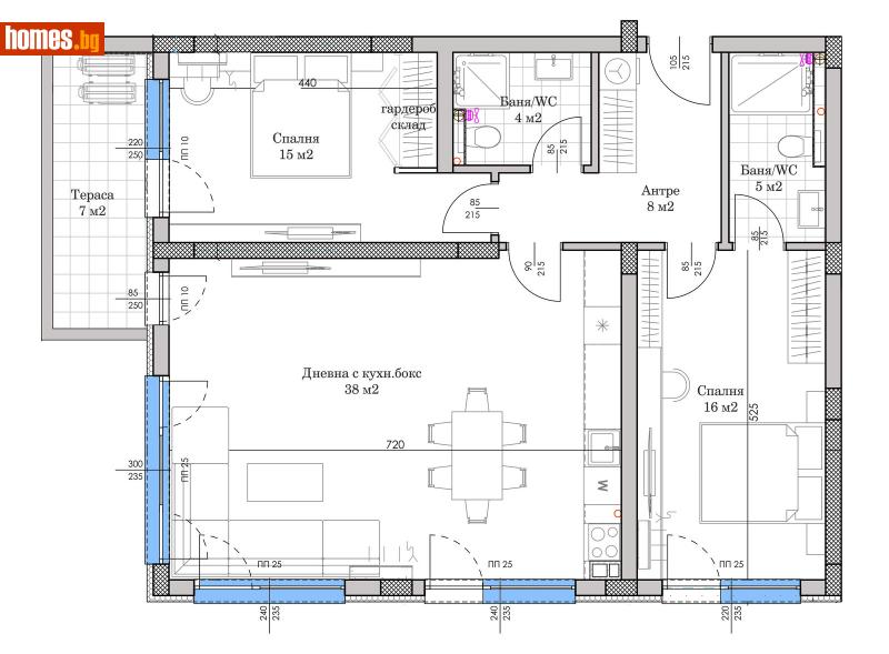 Тристаен, 122m² - Кв. Остромила, Пловдив - Апартамент за продажба - КОНДОР НЕДВИЖИМИ ИМОТИ - 111182195