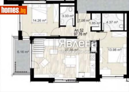 Тристаен, 118m² - Апартамент за продажба - 111202506