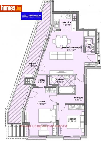 Тристаен, 126m² - Жк. Люлин 6, София - Апартамент за продажба - Ирида - 111204239