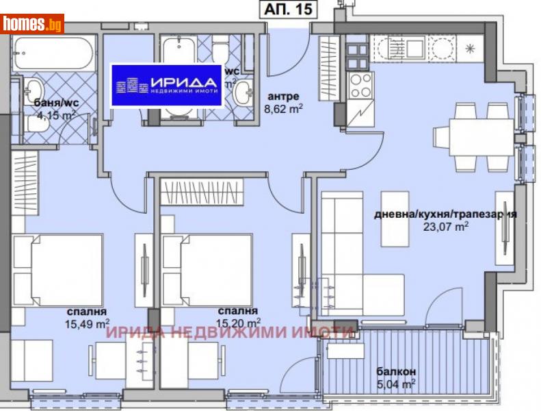 Тристаен, 109m² - Жк. Люлин 6, София - Апартамент за продажба - Ирида - 111204243