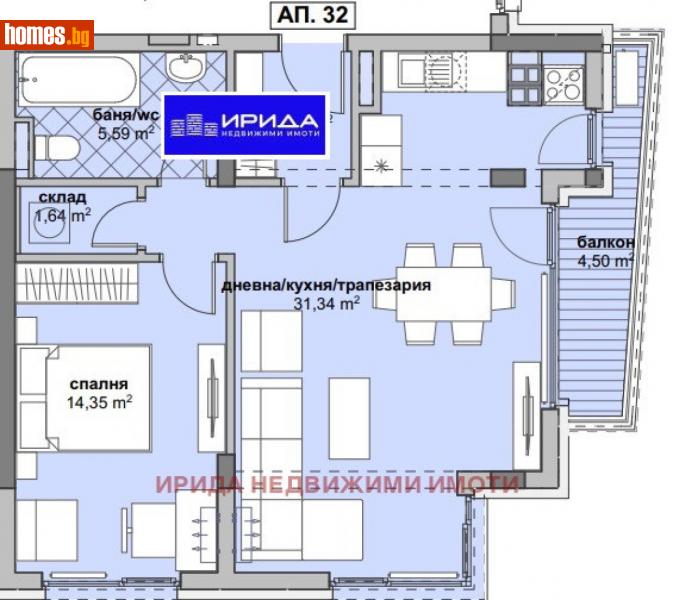 Двустаен, 87m² - Жк. Люлин 6, София - Апартамент за продажба - Ирида - 111204263