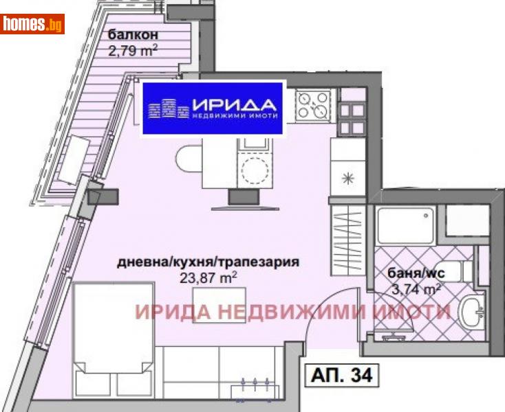 Едностаен, 44m² - Жк. Люлин 6, София - Апартамент за продажба - Ирида - 111204287