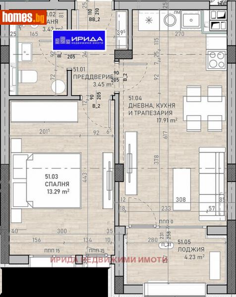 Двустаен, 66m² - Жк. Сухата Река, София - Апартамент за продажба - Ирида - 111204429