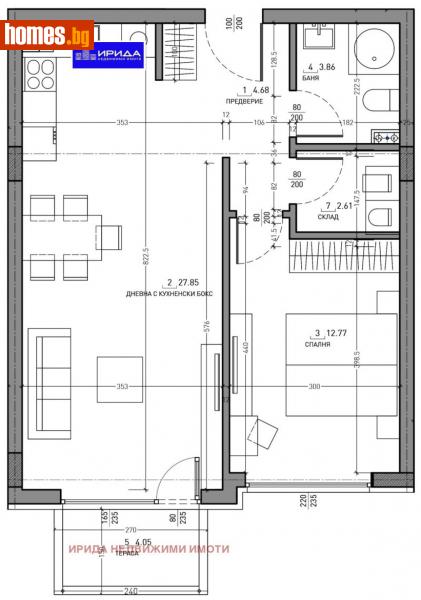 Двустаен, 77m² - Кв. Малинова Долина, София - Апартамент за продажба - Ирида - 111204856