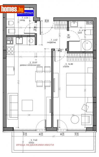 Двустаен, 83m² - Кв. Малинова Долина, София - Апартамент за продажба - Ирида - 111204924