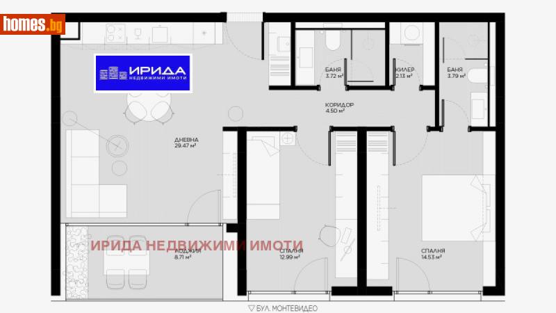 Тристаен, 112m² - Жк. Овча Купел, София - Апартамент за продажба - Ирида - 111205677