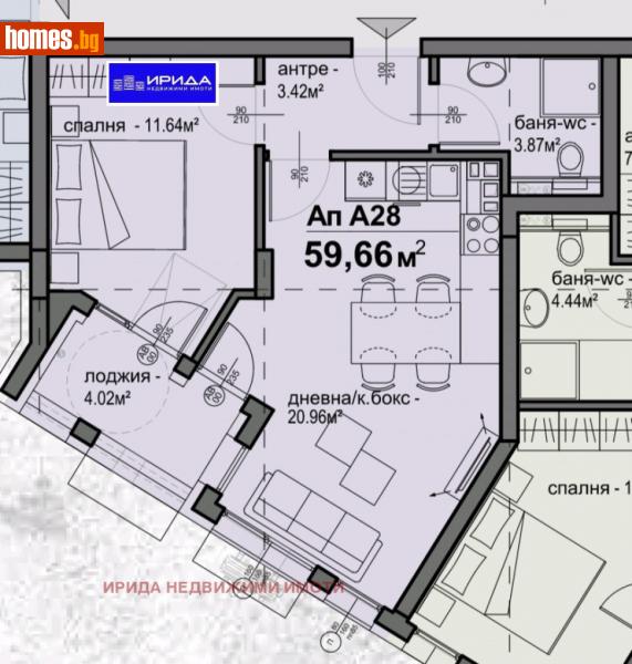 Двустаен, 60m² - Жк. Люлин 5, София - Апартамент за продажба - Ирида - 111205763