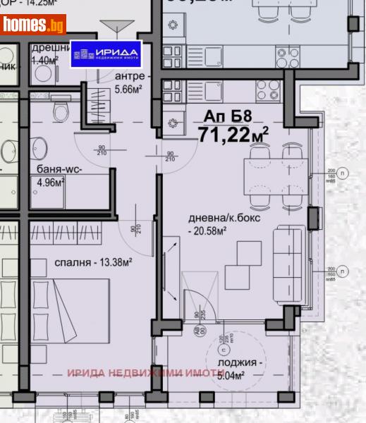 Двустаен, 71m² - Жк. Люлин 5, София - Апартамент за продажба - Ирида - 111205795