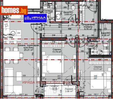 Тристаен, 99m² - Апартамент за продажба - 111206334