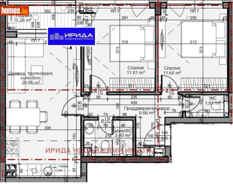 Тристаен, 82m² - Жк. Младост 4, София - Апартамент за продажба - Ирида - 111206342