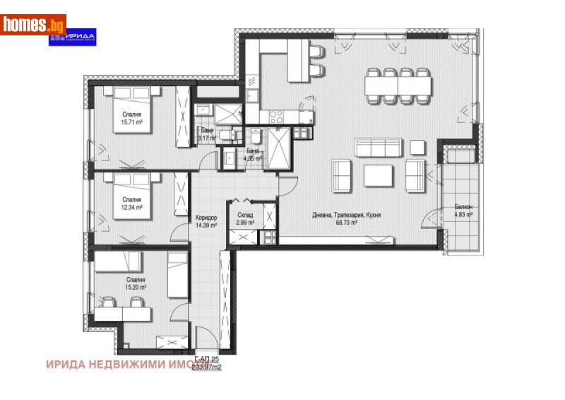 Четиристаен, 280m² - Кв. Кръстова Вада, София - Апартамент за продажба - Ирида - 111207077