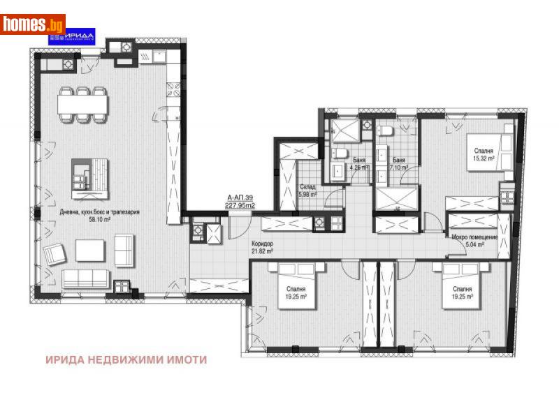 Многостаен, 423m² - Кв. Витоша, София - Апартамент за продажба - Ирида - 111207097