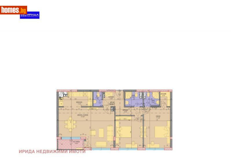 Тристаен, 130m² - Кв. Кръстова Вада, София - Апартамент за продажба - Ирида - 111207226