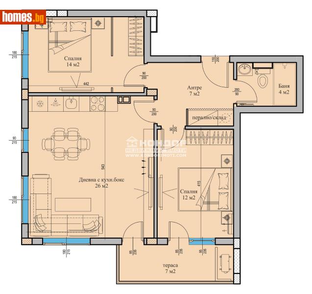 Тристаен, 103m² - Жк. Христо Ботев, Пловдив - Апартамент за продажба - КОНДОР НЕДВИЖИМИ ИМОТИ - 111224169