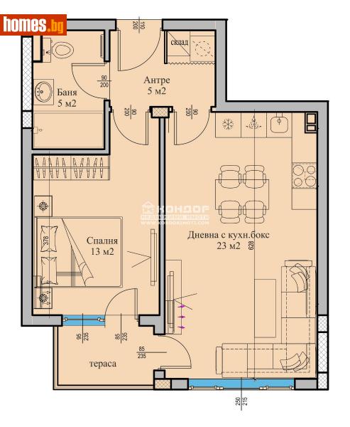 Двустаен, 67m² - Жк. Христо Ботев, Пловдив - Апартамент за продажба - КОНДОР НЕДВИЖИМИ ИМОТИ - 111224185