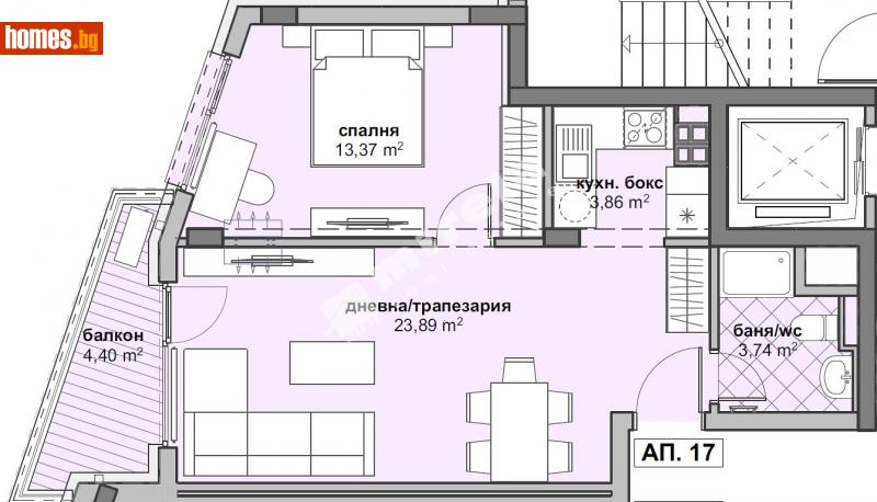 Двустаен, 68m² - София, София - град - Апартамент за продажба - МИРЕЛА - 111281380