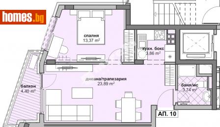 Двустаен, 68m² - Апартамент за продажба - 111281386