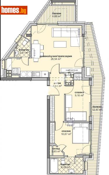 Тристаен, 116m² - София, София - град - Апартамент за продажба - МИРЕЛА - 111281394