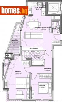 Тристаен, 108m² - Апартамент за продажба - 111281395