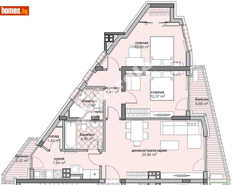 Тристаен, 124m² - София, София - град - Апартамент за продажба - МИРЕЛА - 111281400