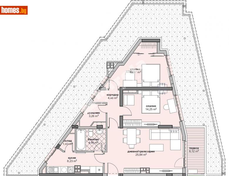 Тристаен, 122m² - София, София - град - Апартамент за продажба - МИРЕЛА - 111281445