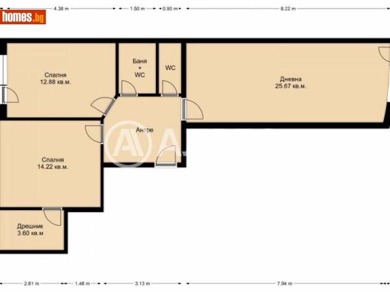 Тристаен, 105m² - Жк. Гео Милев, София - Апартамент за продажба - АДРЕС НЕДВИЖИМИ ИМОТИ - 111328570