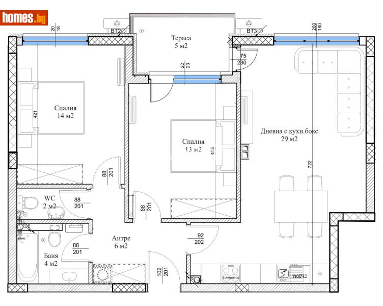 Тристаен, 95m² - Кв. Остромила, Пловдив - Апартамент за продажба - КОНДОР НЕДВИЖИМИ ИМОТИ - 111398529