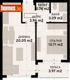 Двустаен, 56m² - Апартамент за продажба - 111410077