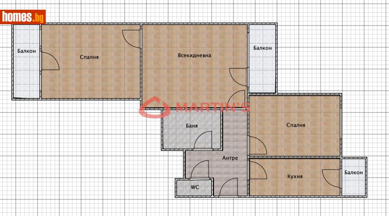 Тристаен, 96m² -  Център, София - Апартамент за продажба - МАРТИНС Риелторс - 111572469