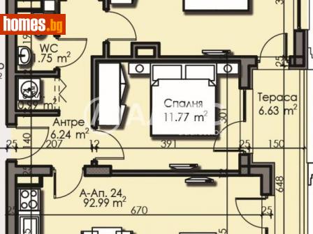 Тристаен, 92m² - Апартамент за продажба - 111587787